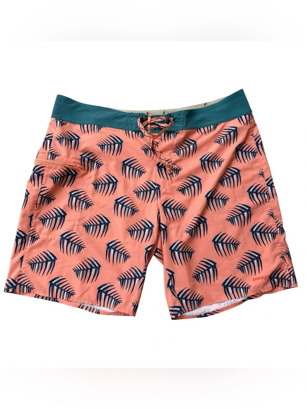 Patagonia Stretch Planing Board Shorts Sz 38 Four-Way Stretch Palms of Heart